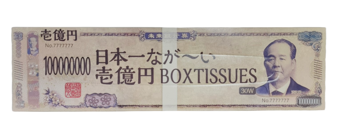 日本一なが〜い新壱億円BOXティッシュ30W