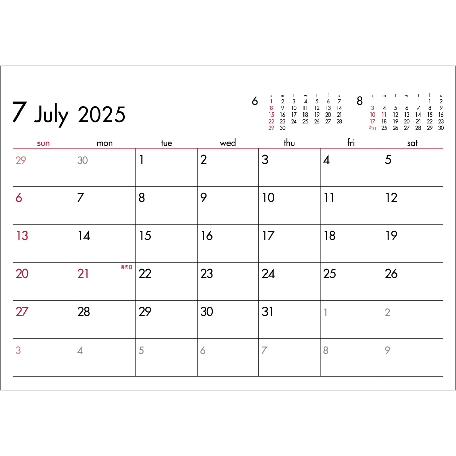 6 Weeks Calendar(レッド)（SG-930）画像-3