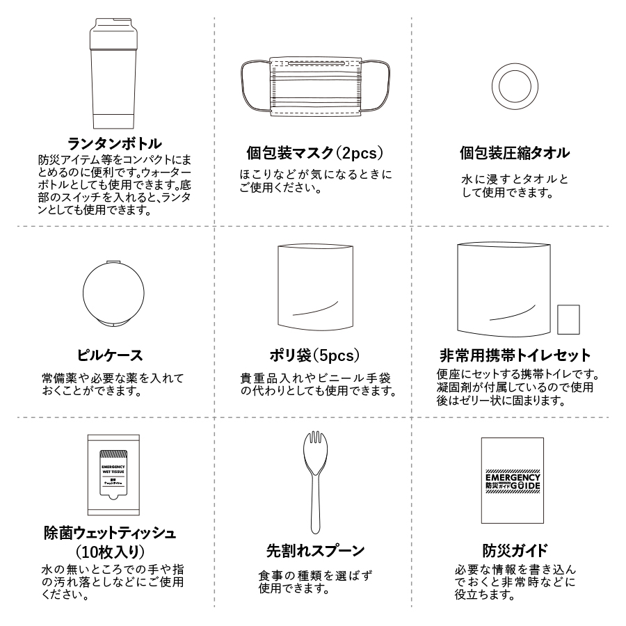 SUGUBO防災ボトル　ホワイト（TB-0001-044）画像-3