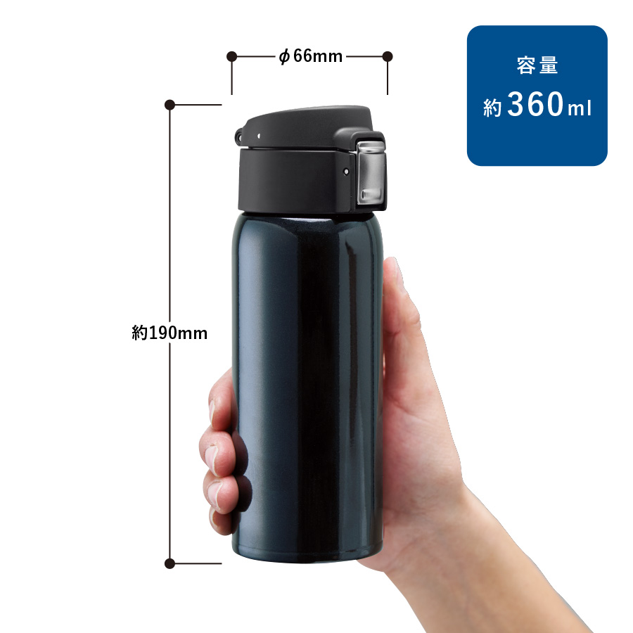 ワンタッチカービングサーモボトル　360ml　ホワイト（TS-1534-888）画像-2