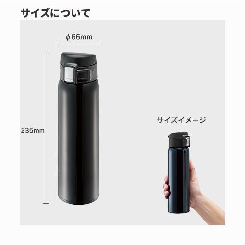 ワンタッチカービングサーモボトル　480ml　ホワイト（TS-1535-888）画像-2