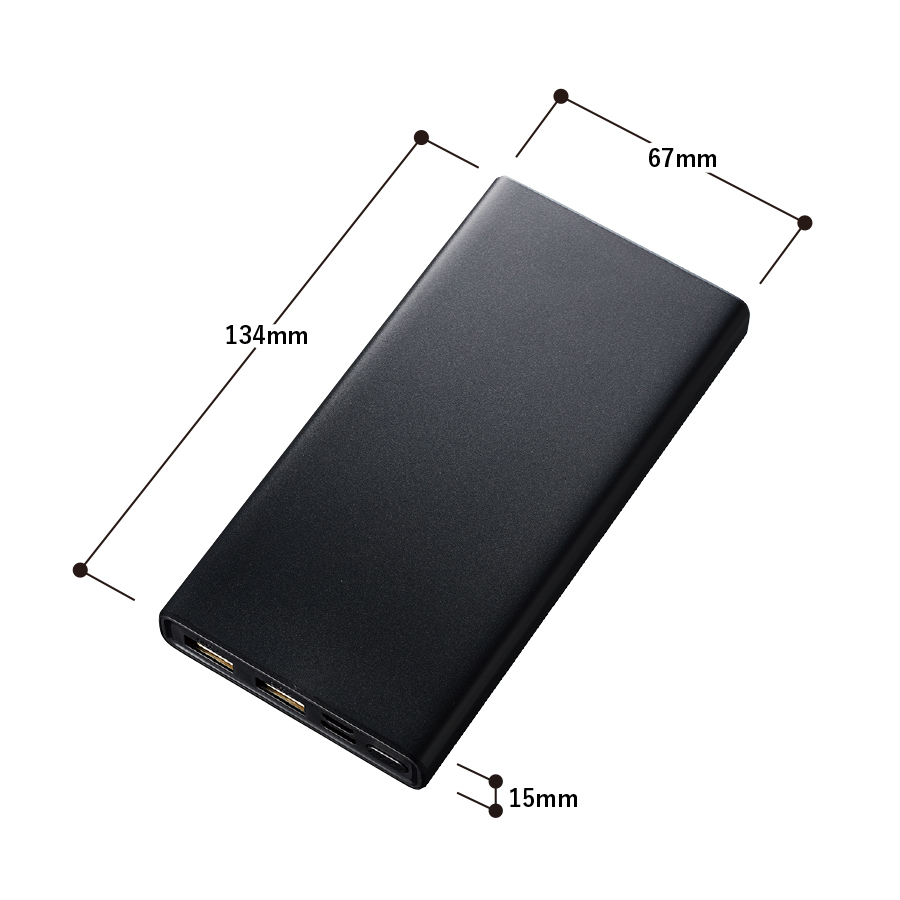 モバイルチャージャー10000mAh　　Type-C対応　オリーブ（TS-1637-025）画像-2