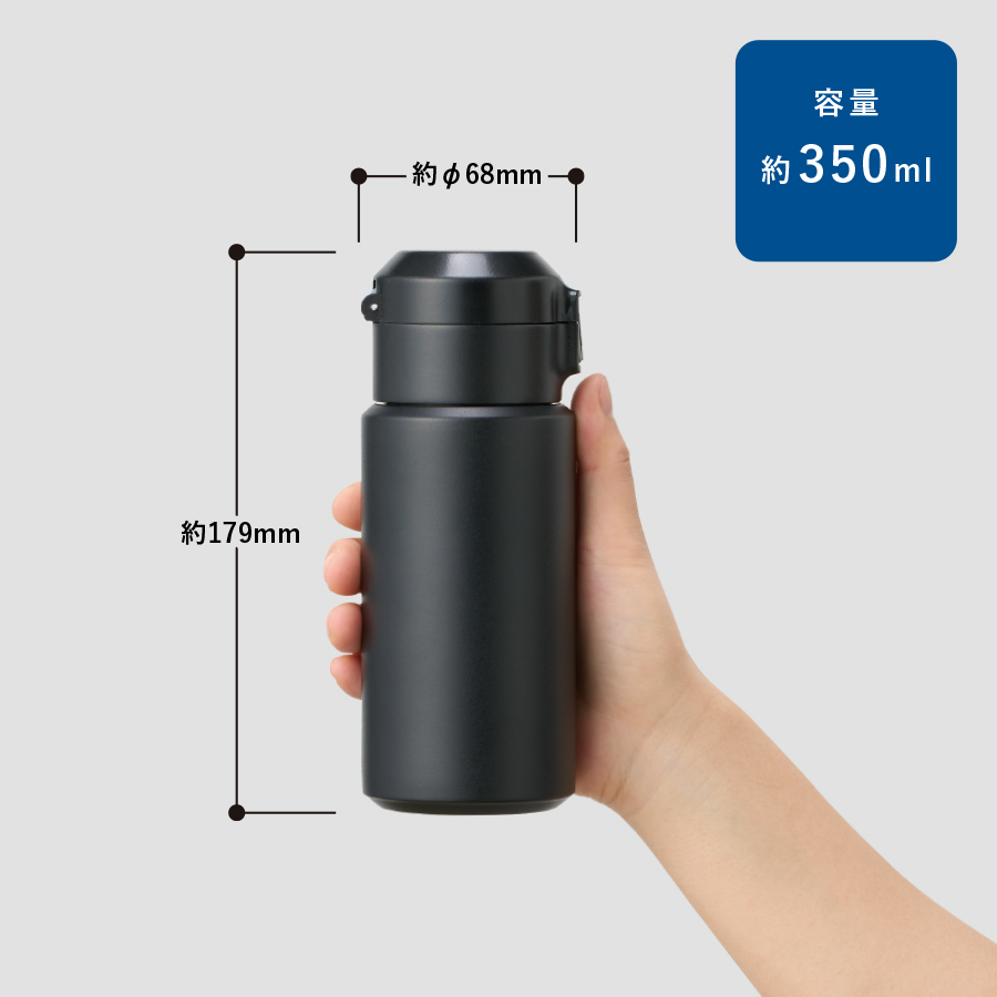 Zalattoワンタッチサーモボトル350ｍｌ　レッド（TS-1814-002）画像-3