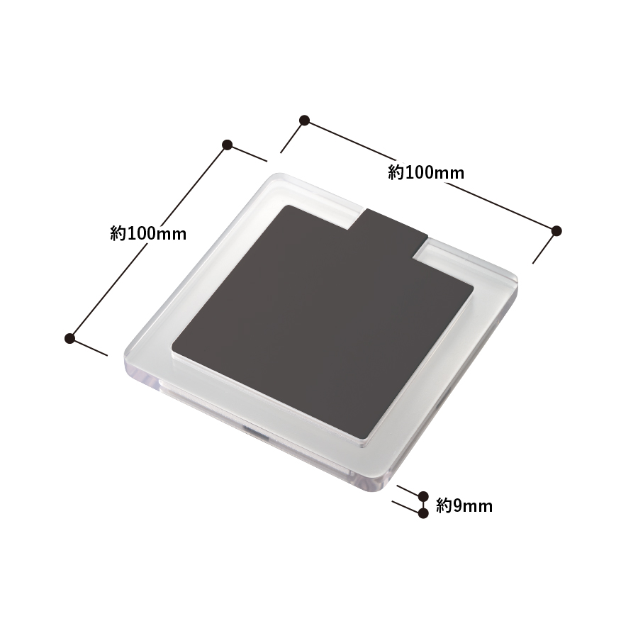 クリアワイヤレス充電器　スクエア　5W　ブラック（TS-1833-009）画像-3