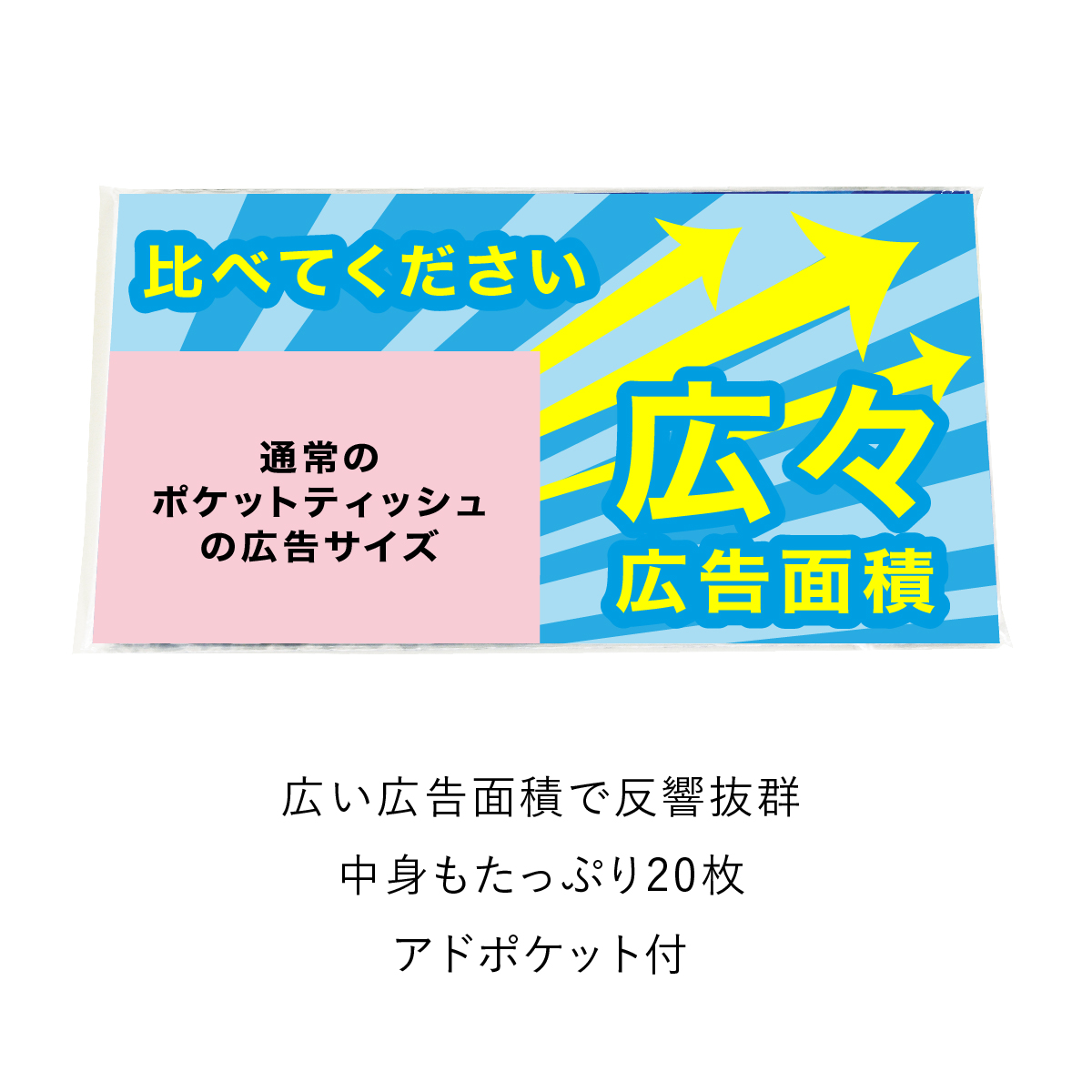 大型ポケットティッシュオリジナル広告